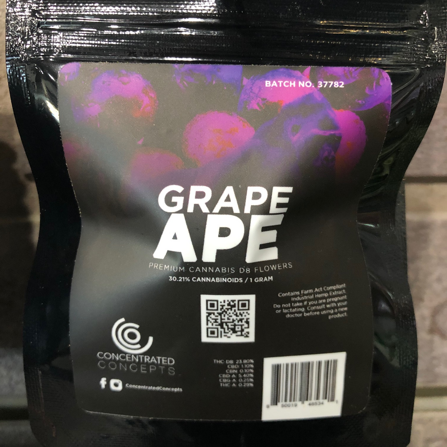 Delta 8 thc flower grape ape 1 gram