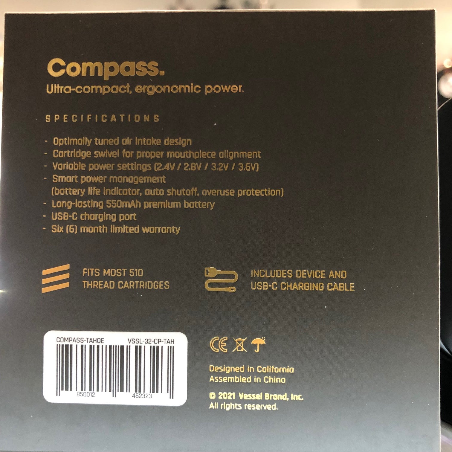compass by vessel 510 battery